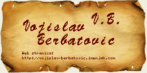 Vojislav Berbatović vizit kartica